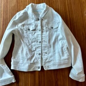 Girls Cat & Jack white denim jacket size L (10/12) like new